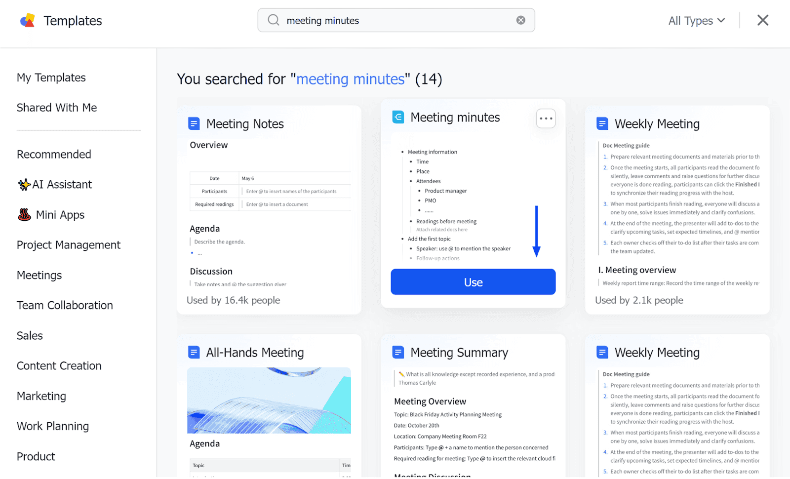Start using meeting templates