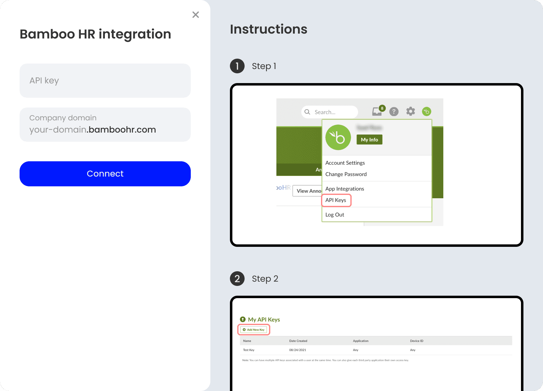 Manual for BambooHR integration