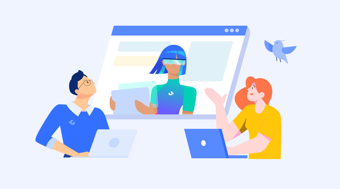 Professionals having a virtual meeting