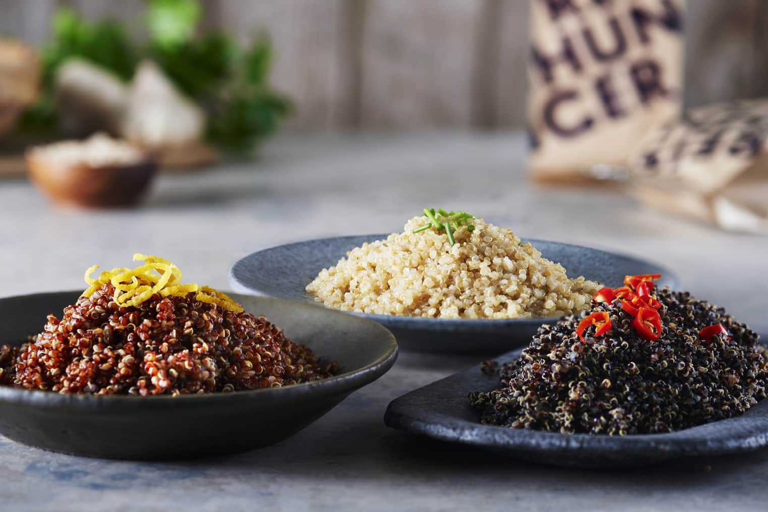 Three different types of rice from Reishunger